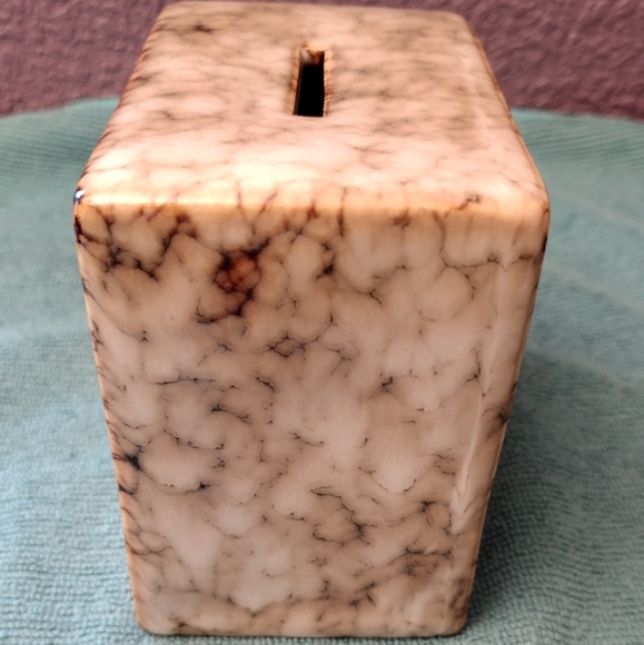 Beautiful Vintage Fort Knox Marbleized Ceramic Bank Fast Shipping 😊 - Picture 3 of 6